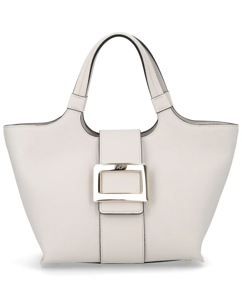 Roger Vivier Women's Belle Vivier Mini Bag White Calfskin Handbags Hand White
