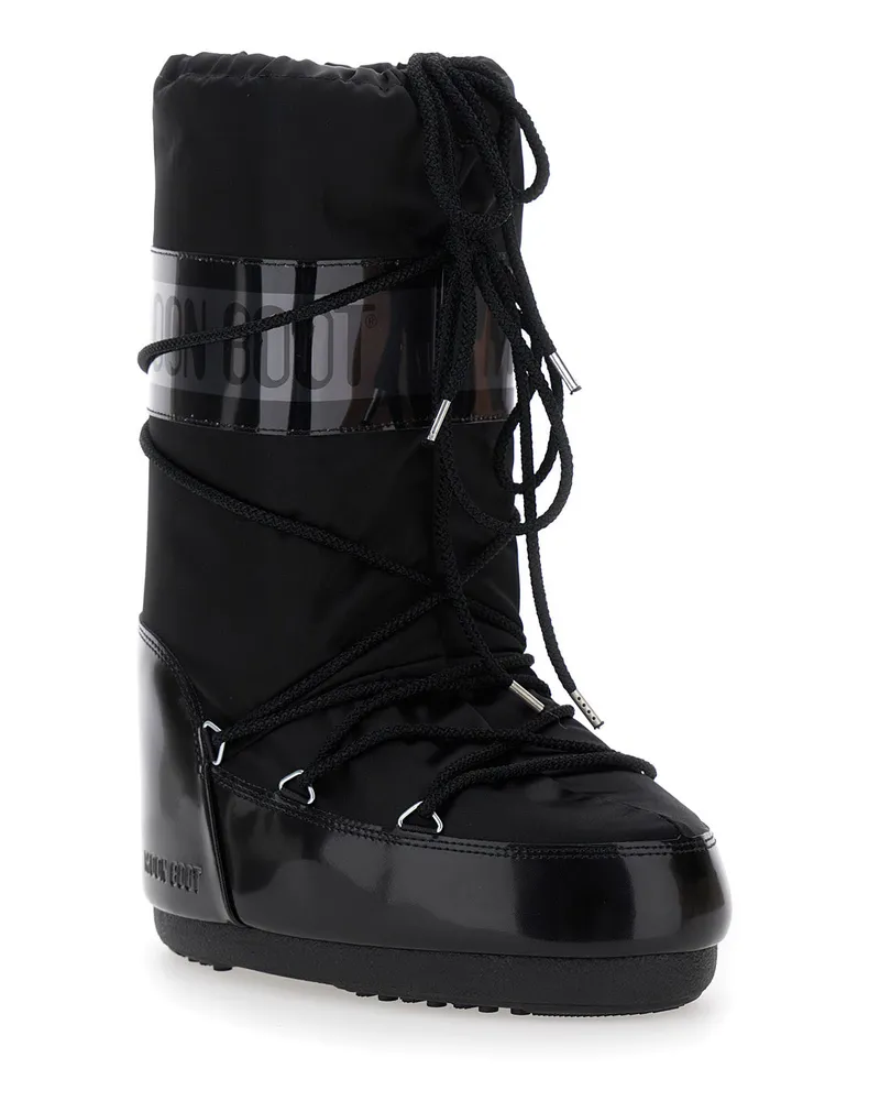 Moon Boot Women's Snow Boots Icon Black Tech Fabric Black