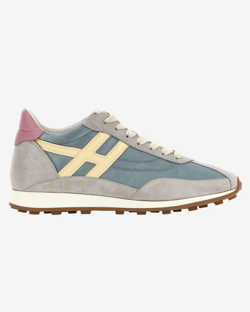 Hogan Women's Sneakers Leather & Technical Fabric Multicolour And Rubber Trainers Gray