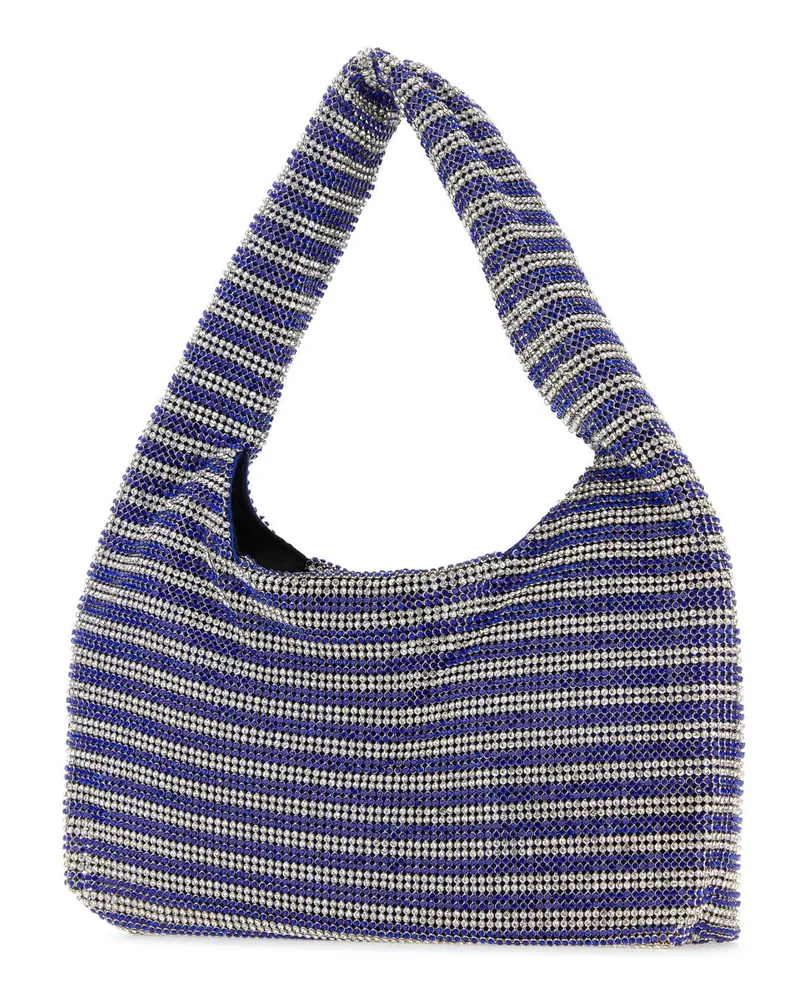 KARA Women's Two-Tone Rhinestones Mini Handbag Cobaltstripe Borse A Mano Bag Blue