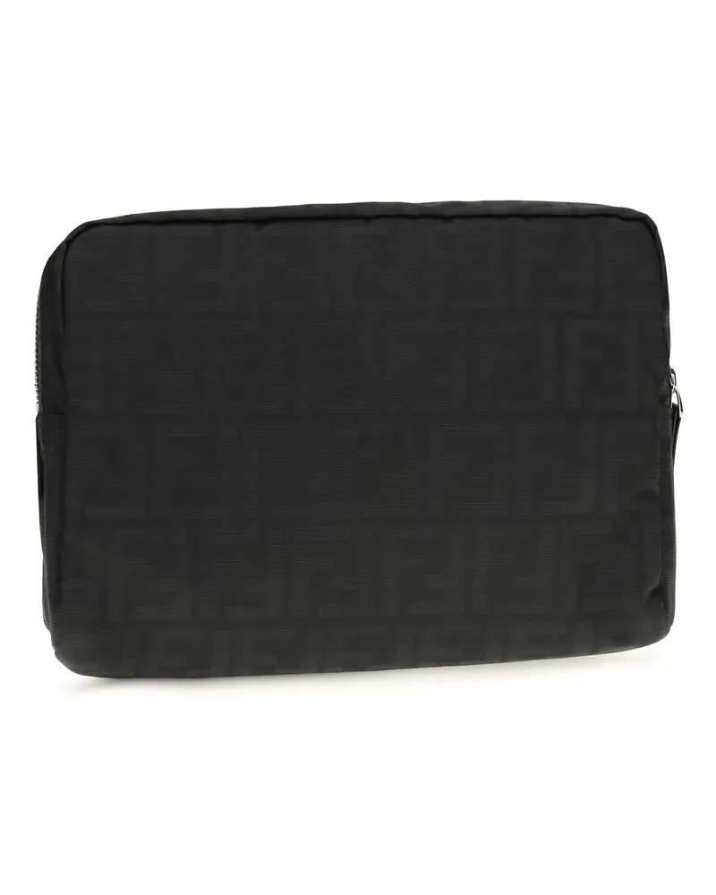 Fendi Men's Medium Superlight Ff Zucca Fabric Beauty Case Nero Polyester Cases Black
