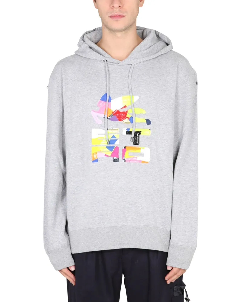 Etro Patchwork Cotton Hoodie — Grey Grey