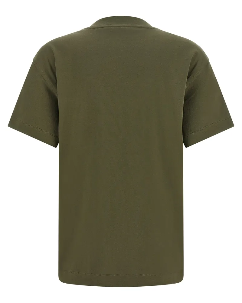 Brunello Cucinelli Women's Bicolor Cotton T-Shirt Green