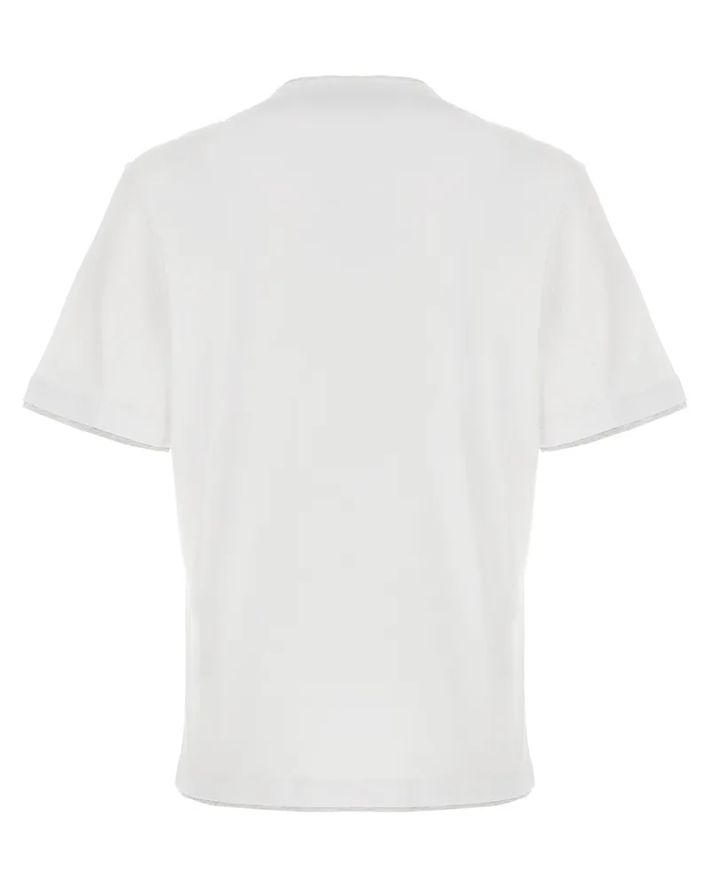 Brunello Cucinelli Double Layer Cotton T-Shirt — White White