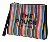 Beaded Multicolor Striped Clutch — Multicolor