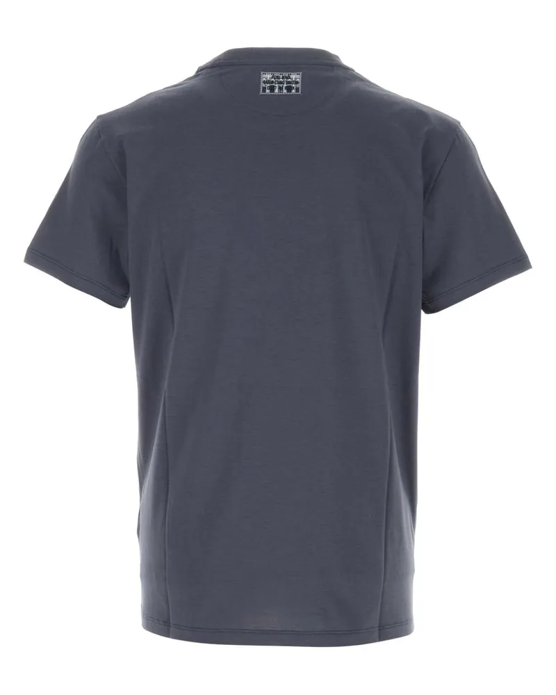 Fendi Men's Air Force Blue Cotton T-Shirt Blu Dark Exterior Blue