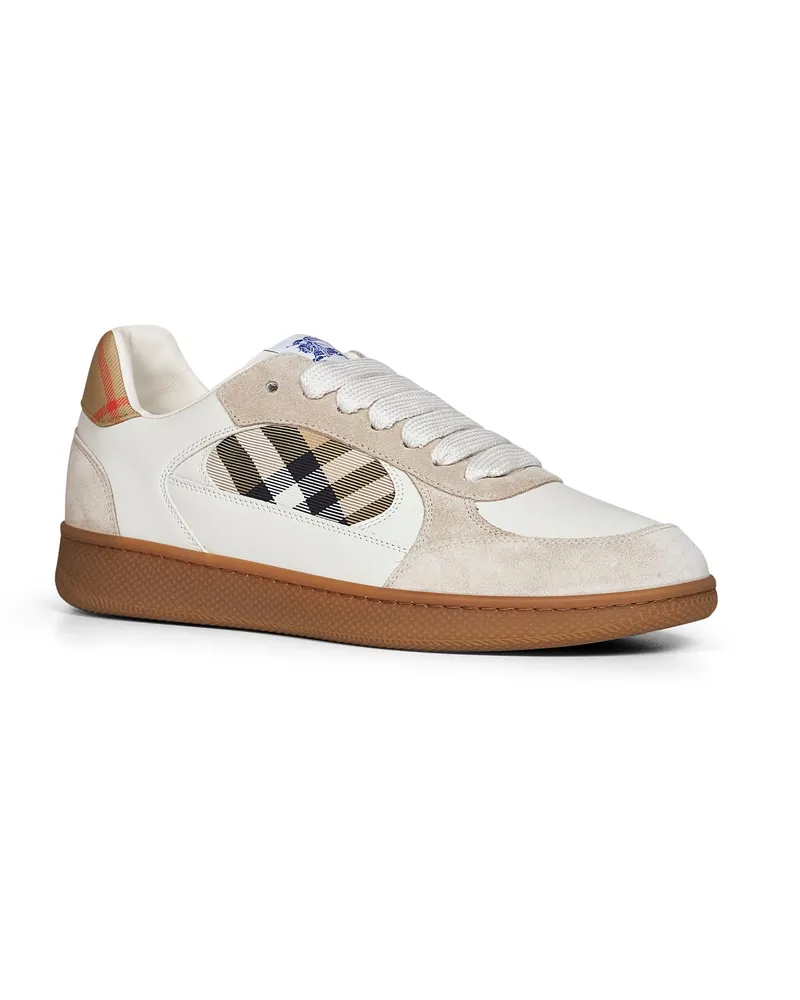 Burberry Men's Sneakers Terrace Dove Beige-Sand Beige Leather Multicolour Calf Trainers Beige