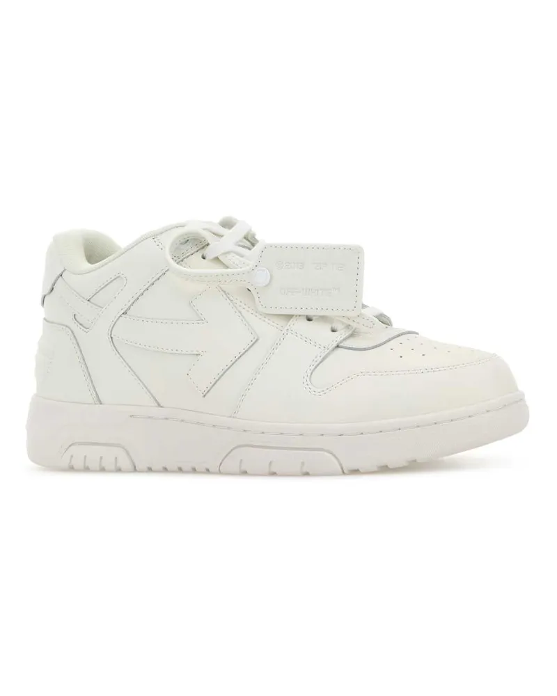 OFF-WHITE Low-Top Leather Sneaker — White White