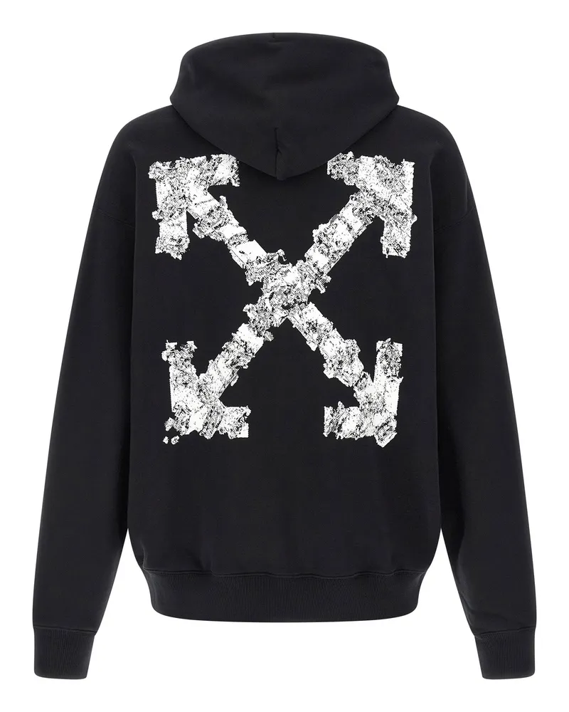 OFF-WHITE Heraldic Arrow Skate Print Hoodie — Black Black