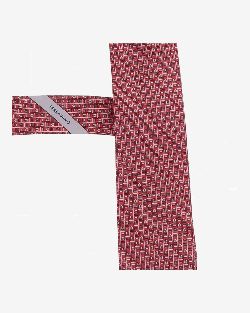 Ferragamo Men's Silk Tie Red Ties & Bow Red