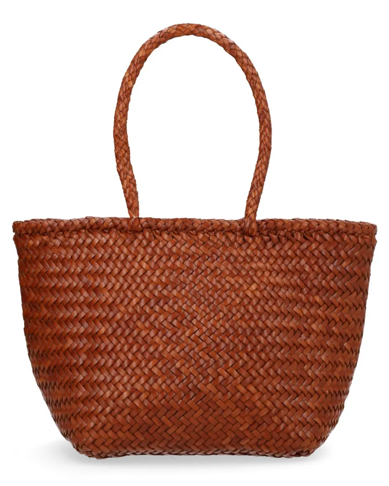 Dragon Diffusion Women's Shoulder Bag Grace Basket Brown Leather Brown