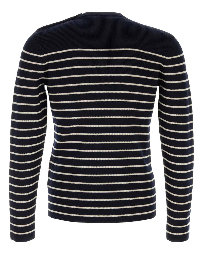 Prada Men's Embroidered Wool Sweater Bleu Maglieria Navy