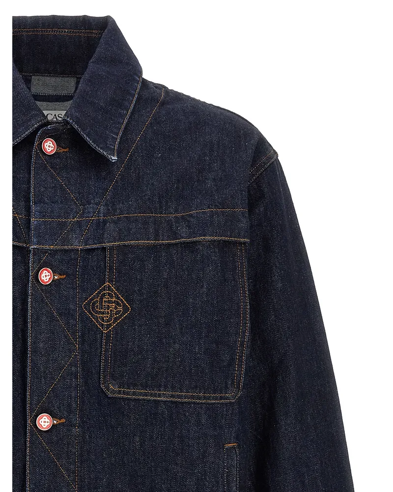 Casablanca Paris Men's Blue Cotton Denim Jacket Clothing Navy