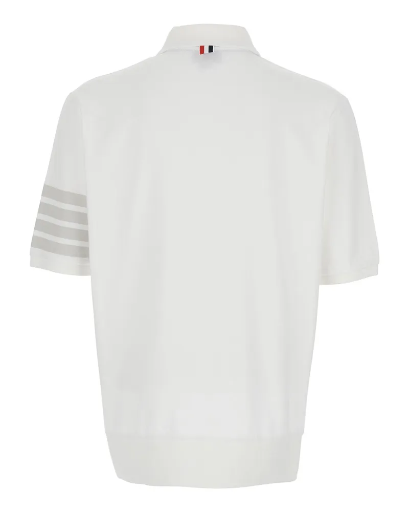 Thom Browne Men's Polo Shirt White Cotton T-Shirts And Polos White