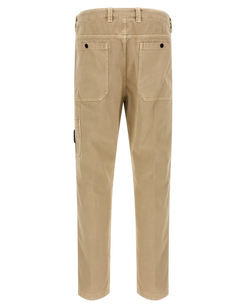 Stone Island Men's Beige Cotton Casual Pants Beige