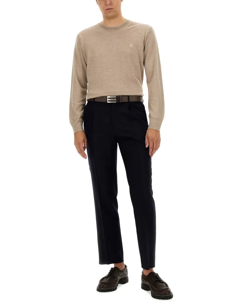 Etro Logo-Detailed Wool Sweater — Beige Beige