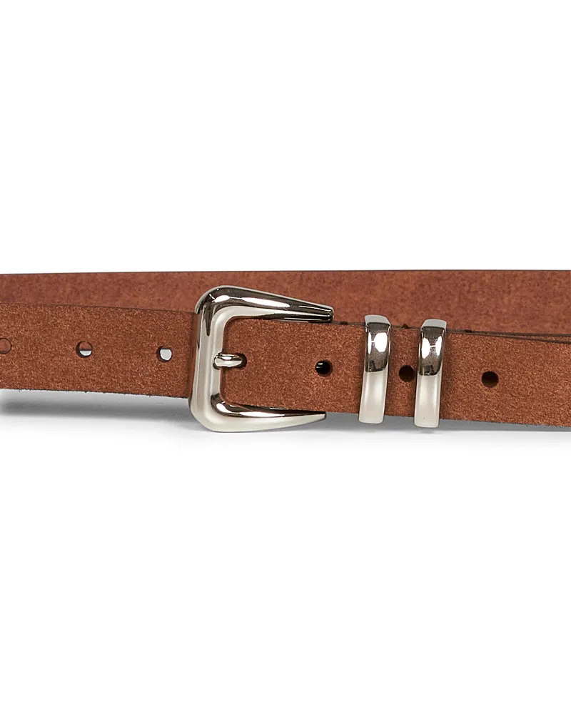 Brunello Cucinelli Men's Belt Reversed Calfskin Leather Brown Calf Brown