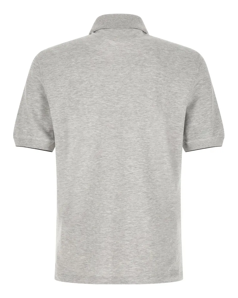 Brunello Cucinelli Men's Gray Cotton Polo Shirt Gray