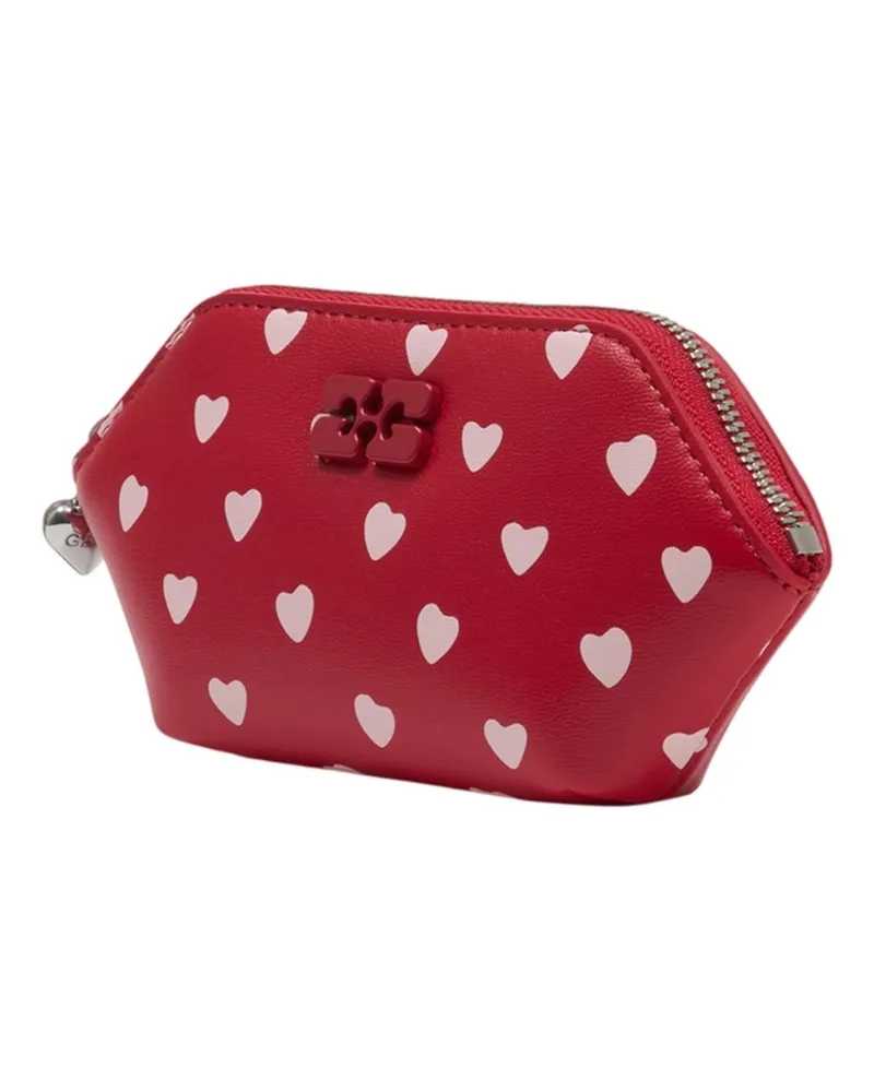 Ganni Women's Porte-Monniae Bou -  Leather Red Lambskin Accessories Coin-Purse Red