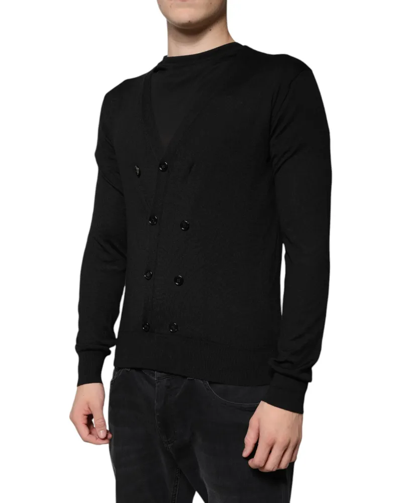 Dolce & Gabbana Cashmere Button-Down Cardigan — Black Black