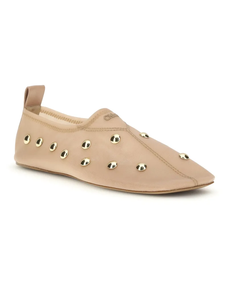 Chloé Women's Rita Ballerinas Blushy Beige Polyamide Flat Shoes Beige