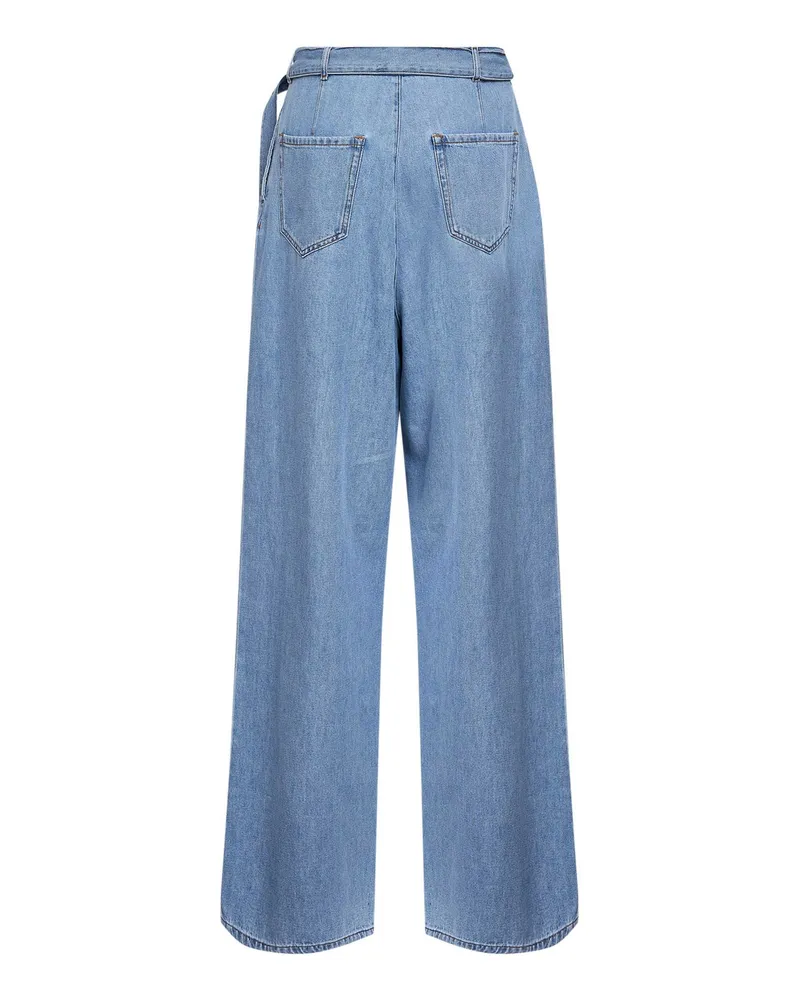 Dries van Noten Men's Jeans Wide-Leg Light Blue Cotton Blue