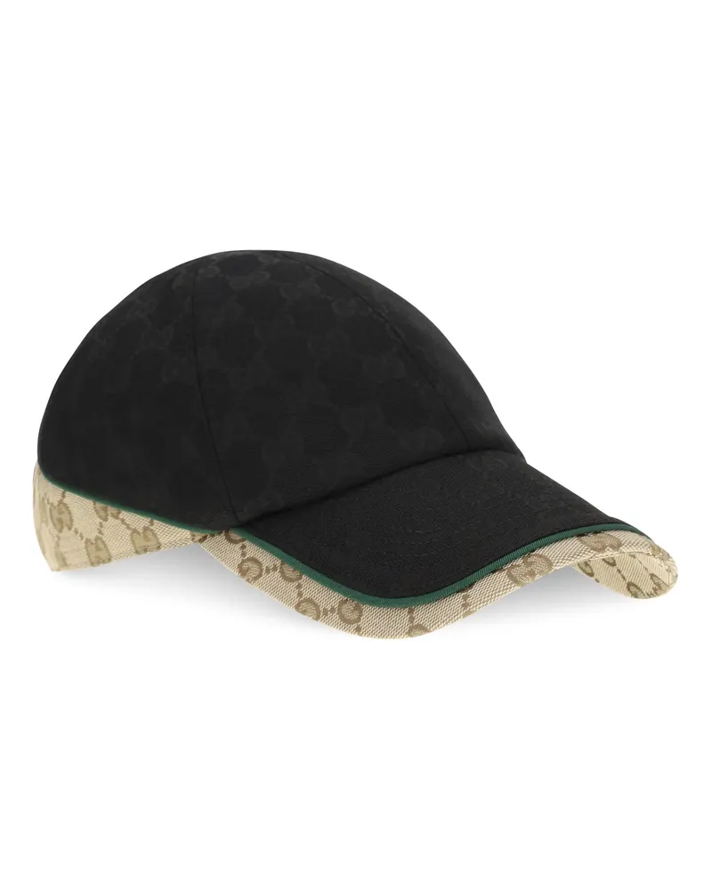 Gucci A001I24HBK3 GG Monogram Cotton Fabric Baseball Cap — Black Black