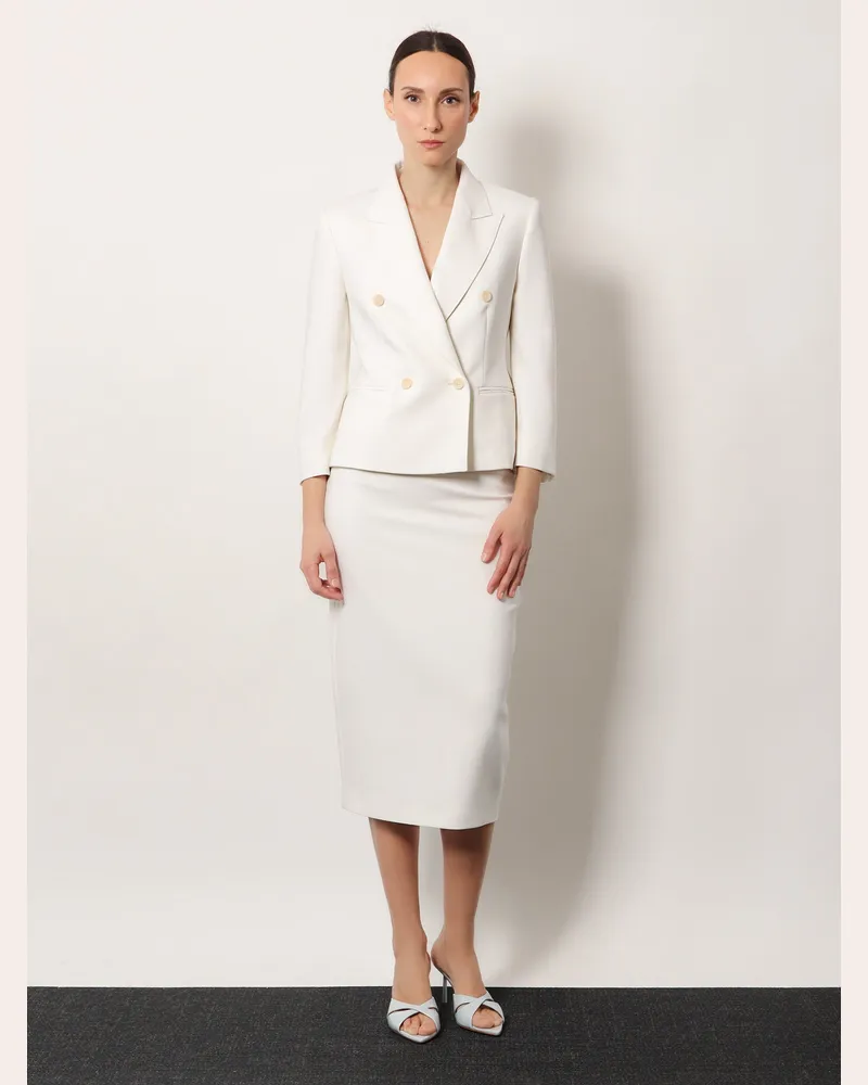 Max Mara Women's Stretch Virgin Wool Blazer White Blazers Jacket White