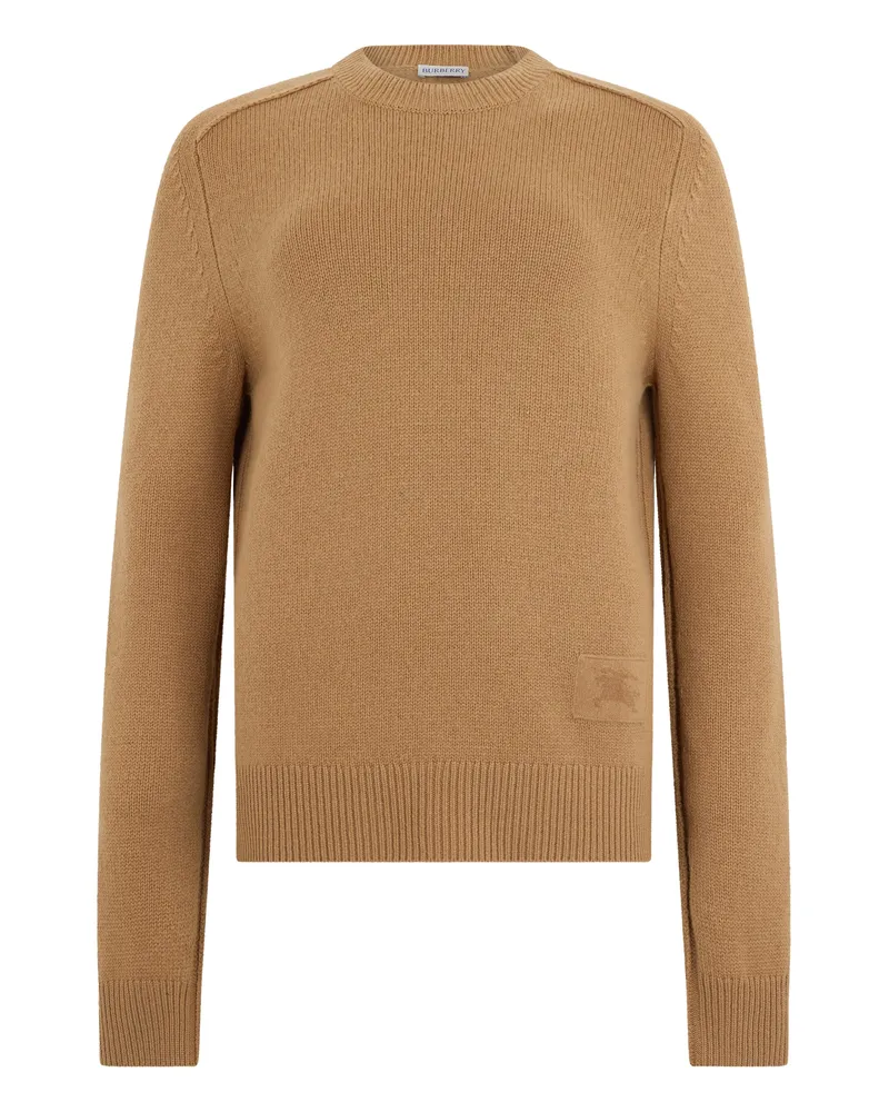 Burberry Crew Neck Cashmere Sweater — Camel Camel