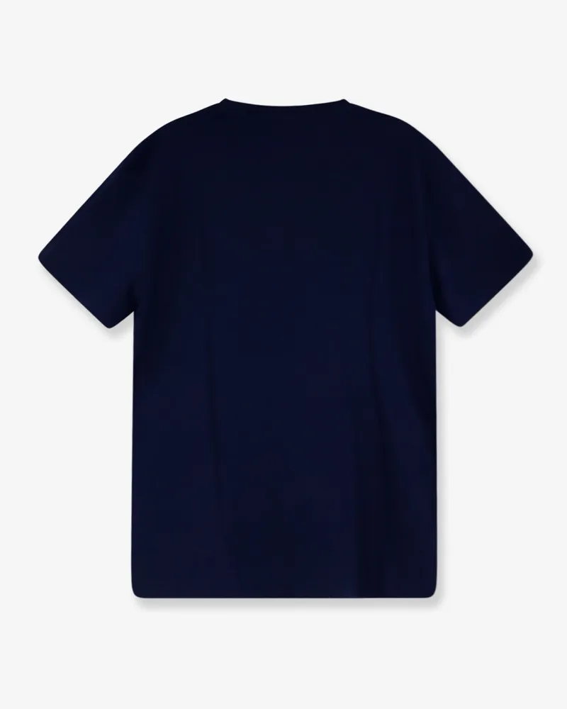 Ralph Lauren Men's T-Shirt Classic Fit Blue Cotton T-Shirts And Polos Navy
