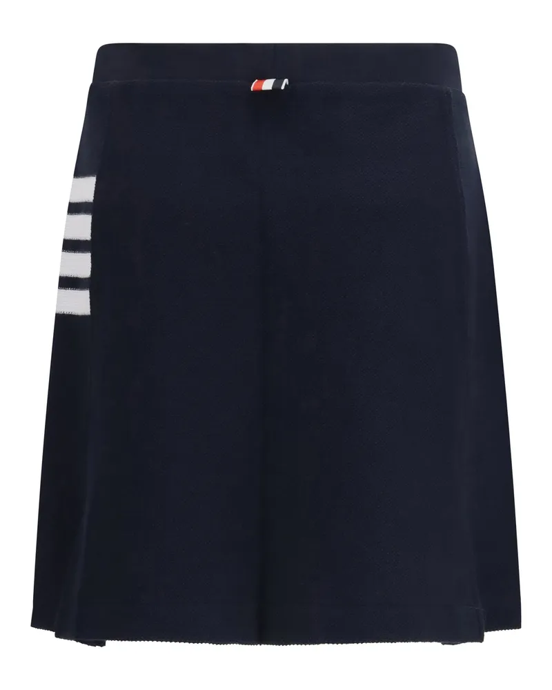 Thom Browne Women's 4-Bar Piqué Mini Skirt Navy Cotton Navy