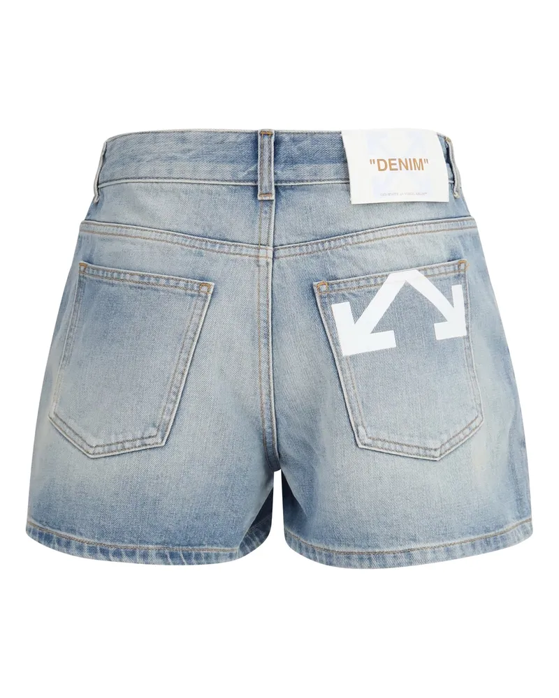 OFF-WHITE Women's Doll Denim Shorts Bleach-White Cotton Bermuda White