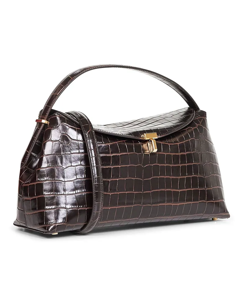 Totême T-Lock Top Handle Bag — Brown Brown