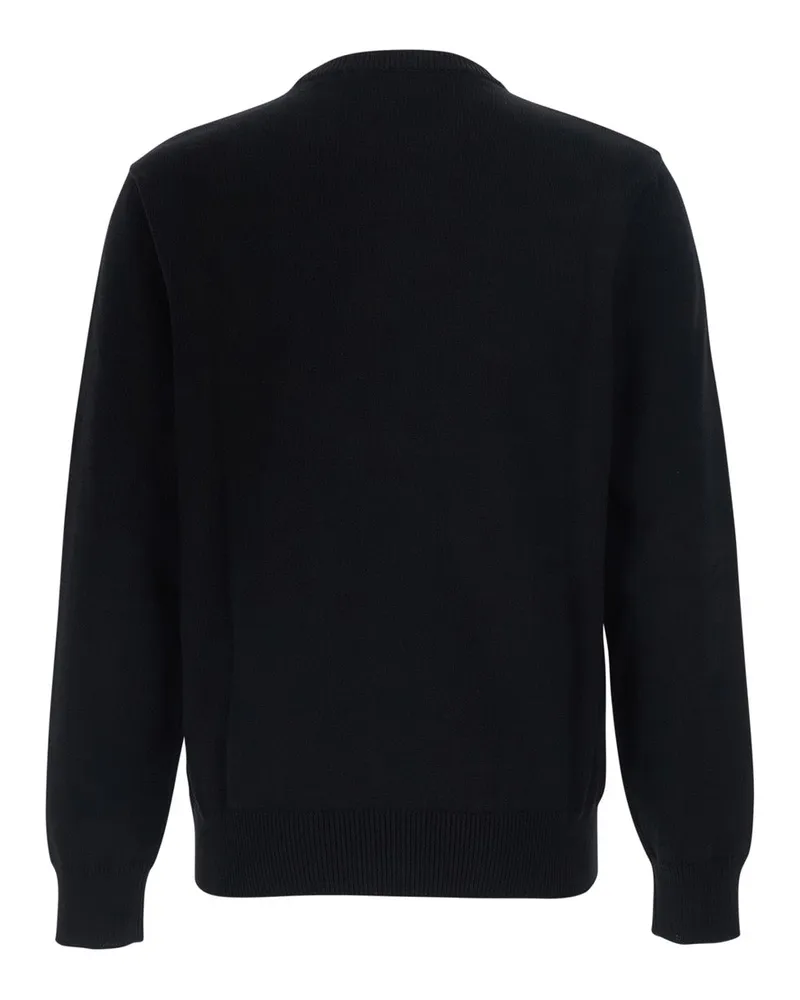 Emporio Armani Men's Crew Neck Cotton Sweater Black Tops Top Black