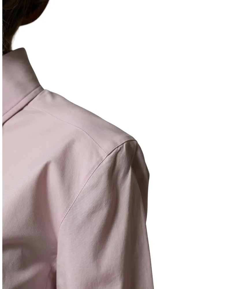 Dolce & Gabbana Women's Pink Cotton Long Sleeves Collared Shirt Top Elastane Pink