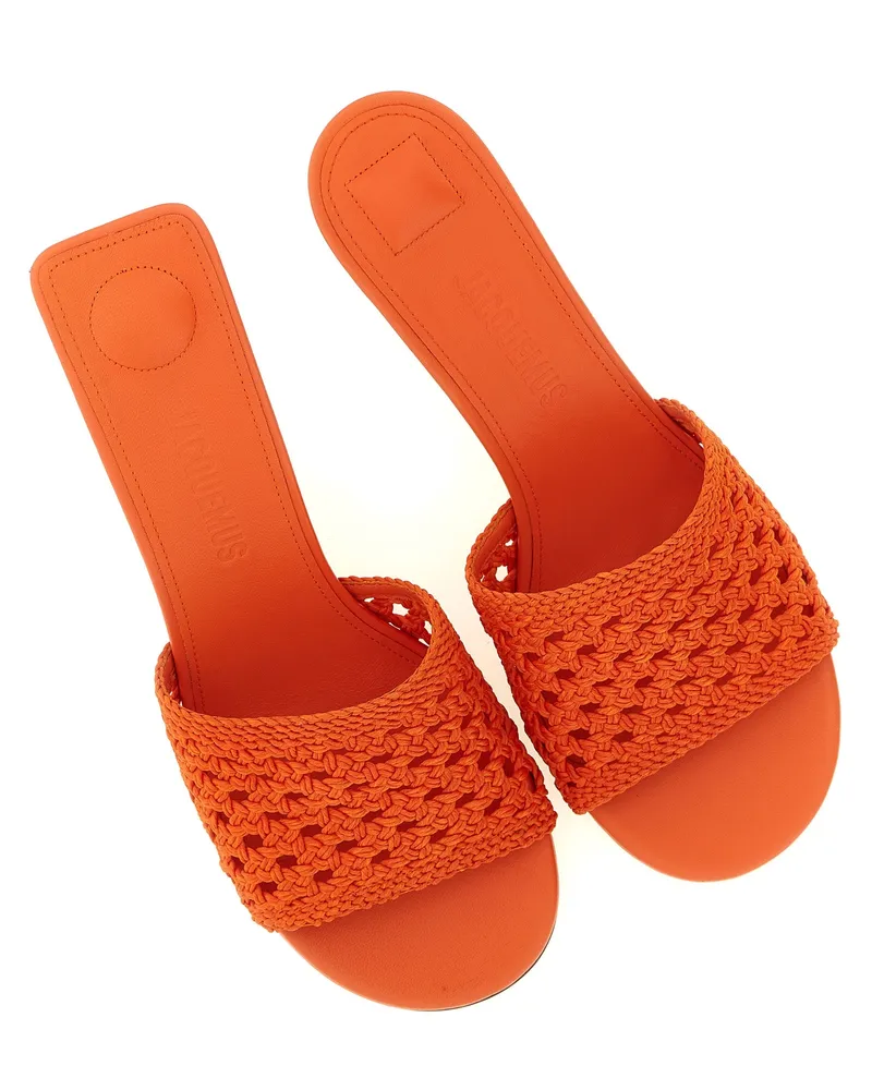 Jacquemus Women's Orange Polyester Platform Sandals Orange