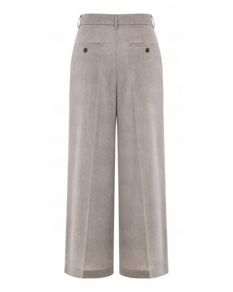 Max Mara Wide-leg Virgin Wool Trousers — Gray Gray