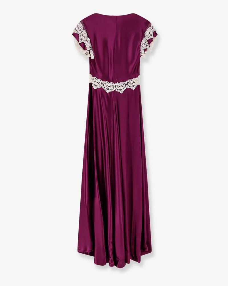 Alberta Ferretti Women's Viscose Long Dress Purple Purple