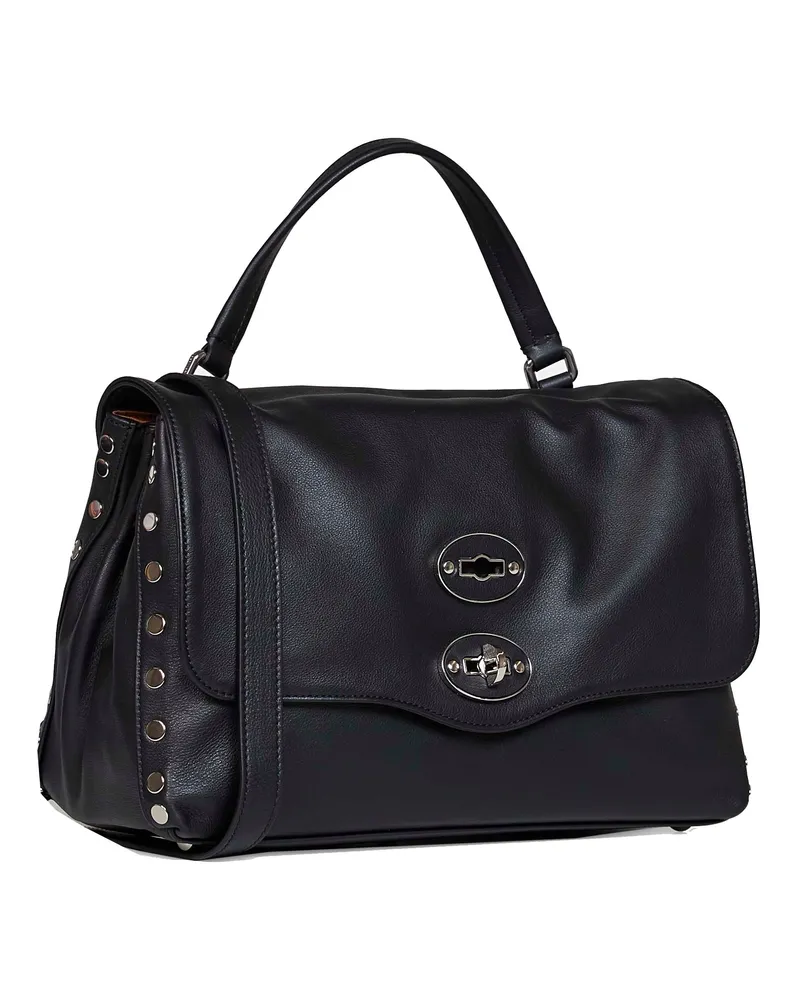 Zanellato Women's Handbag Postina Small Black Leather Bovine Handbags Hand Bags Black
