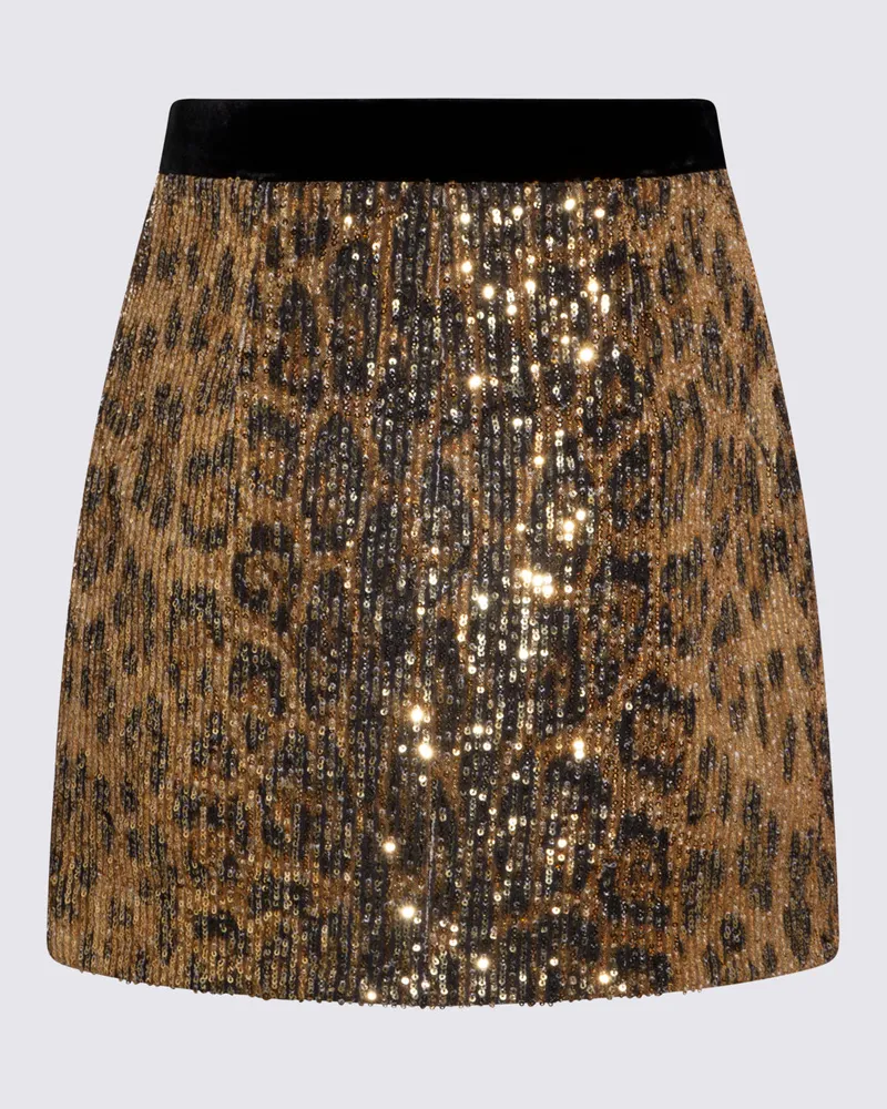 Roberto Cavalli Women's Skirts Natural Pl El Gold