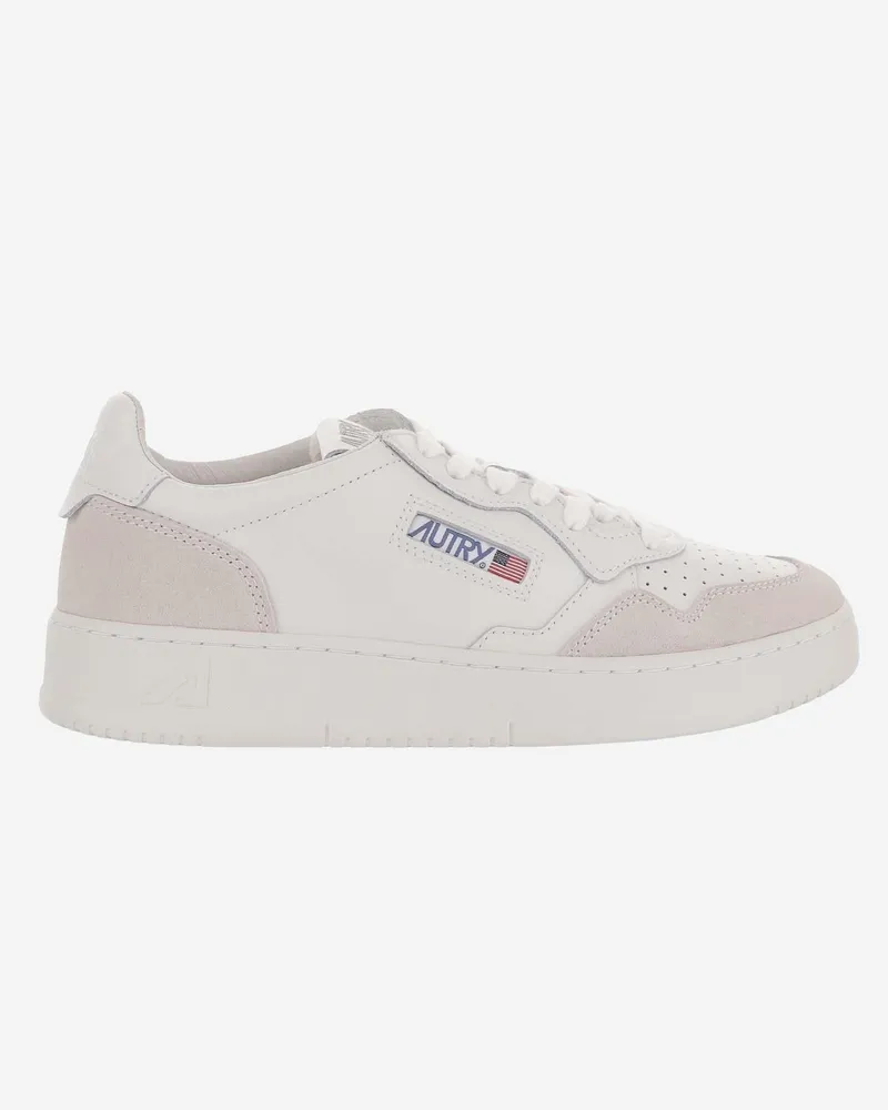 AUTRY Women's Sneakers Medalist Low Beige Leather Trainers Beige