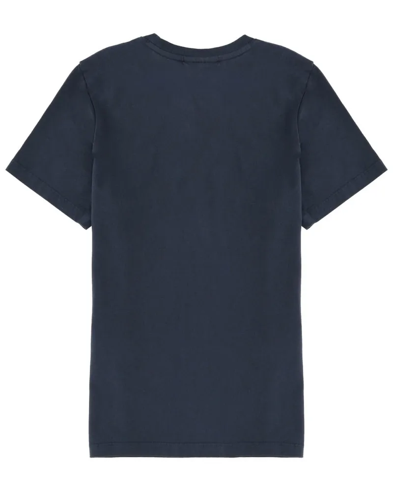 Kitsuné Women Fox Head Cotton T-Shirt Blue Organic T-Shirts And Polos Navy