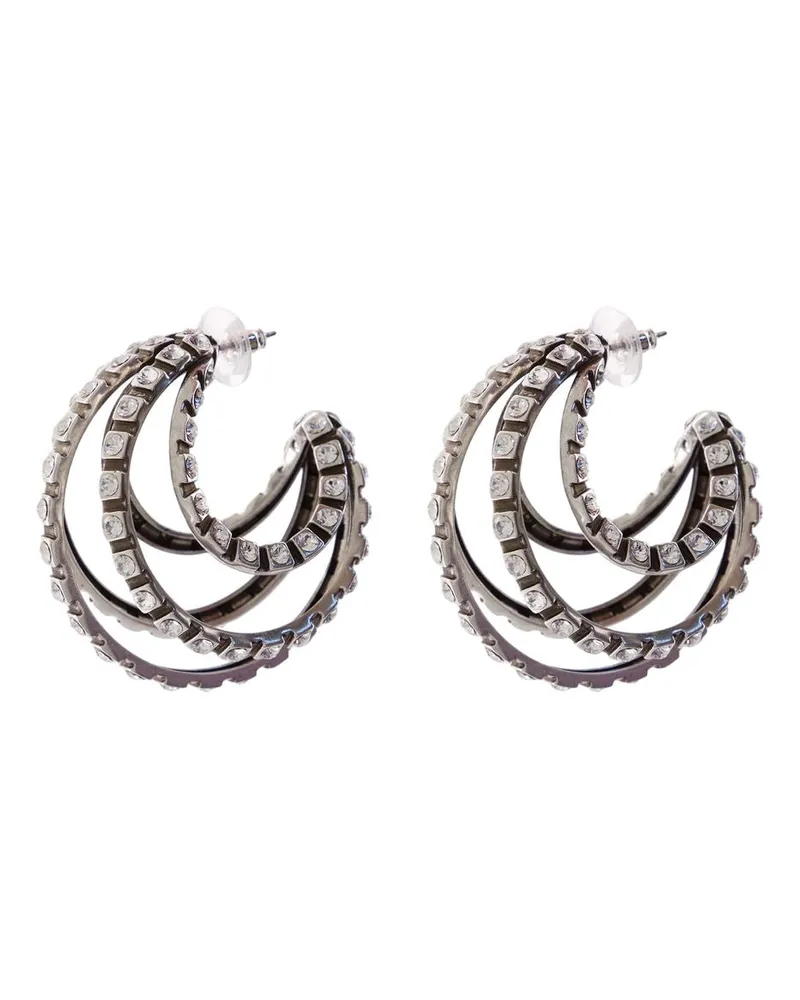 Isabel Marant Women's Large Hoop Earrings Metal Silver-Plated Jewelry-Watches Silver