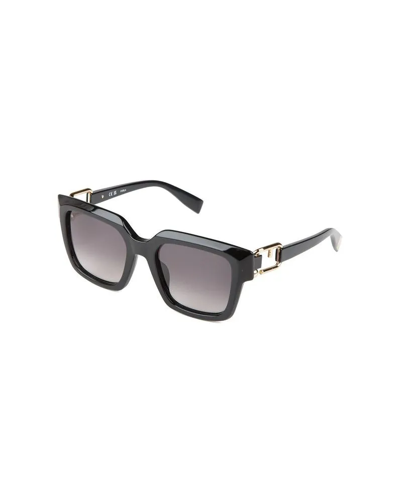 Furla Women's Sunglasses Glossy Black Acetate Black