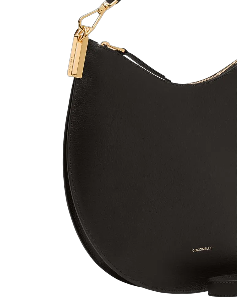 Coccinelle Women's Handbag Black-Cognac Cowhide Black