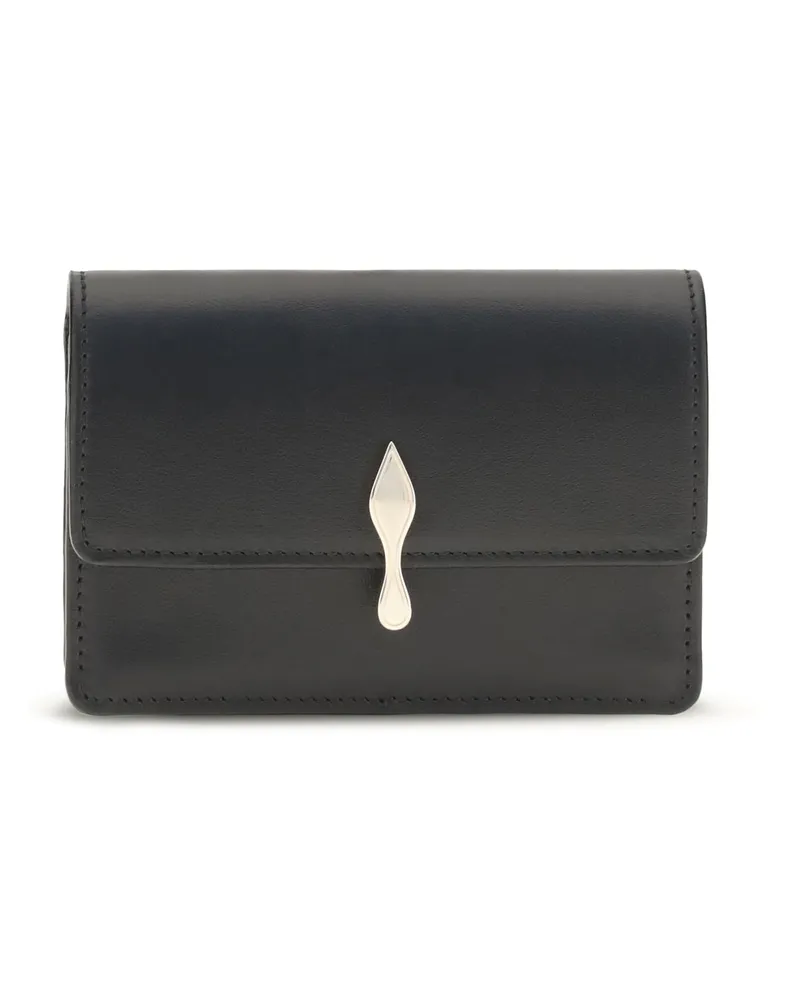 Christian Louboutin Women's Card Holder Bettina Paris Black-Gold Calf Leather Wallets & Purses Black/gold Black