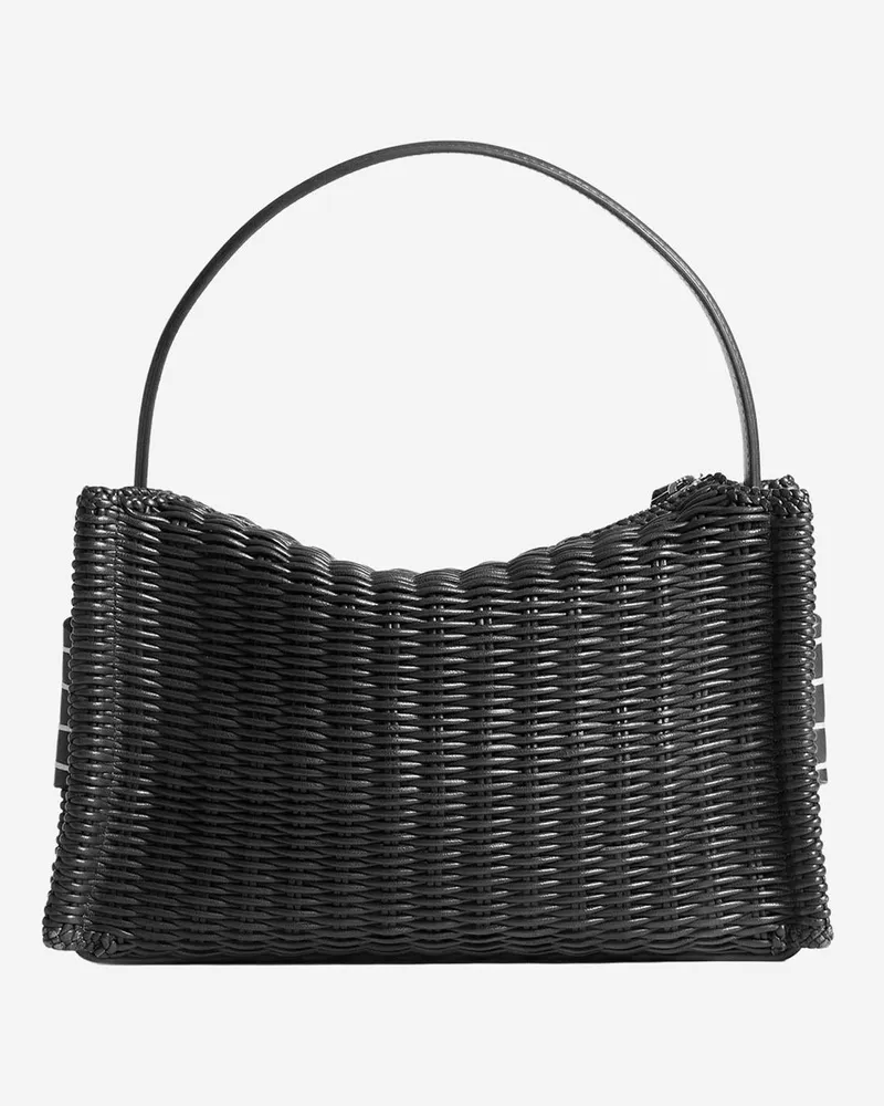 J.W.Anderson Women's Woven Leather Loafer Bag Black Shoulder Black
