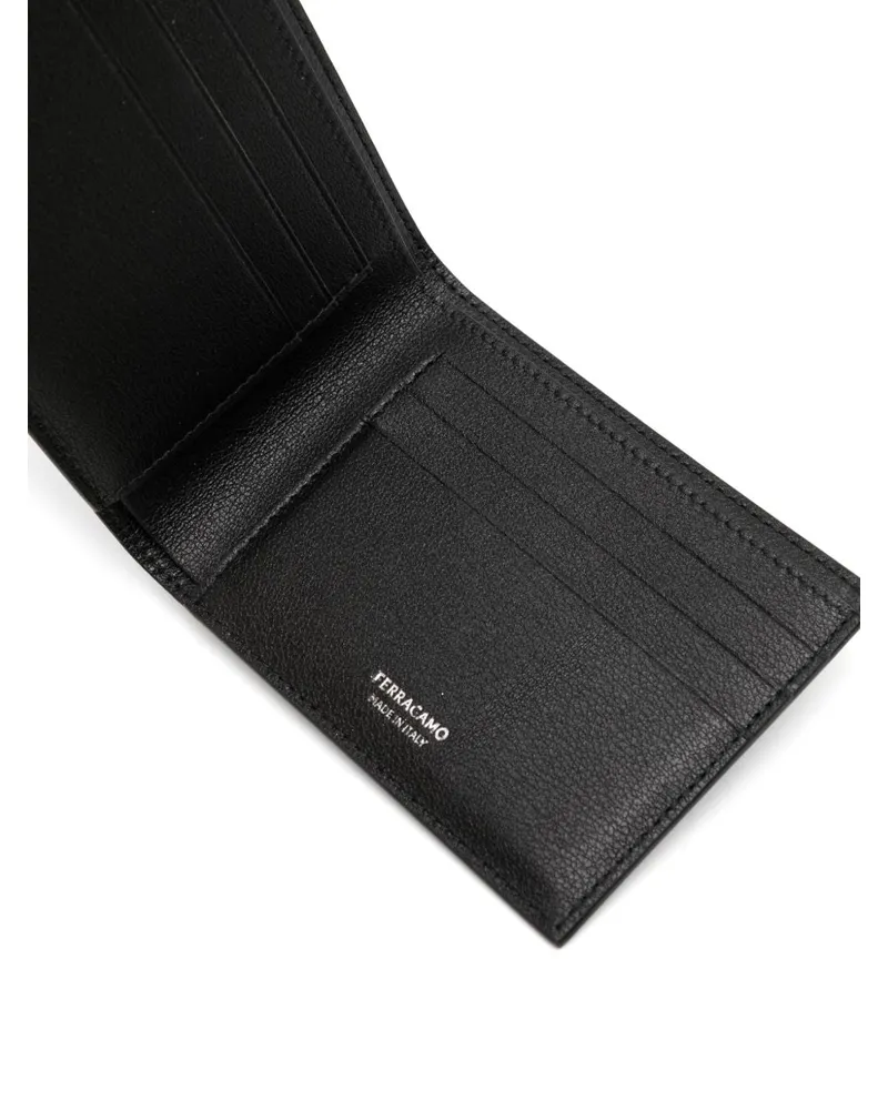 Ferragamo Monogrammed Calfskin Wallet — Black Black