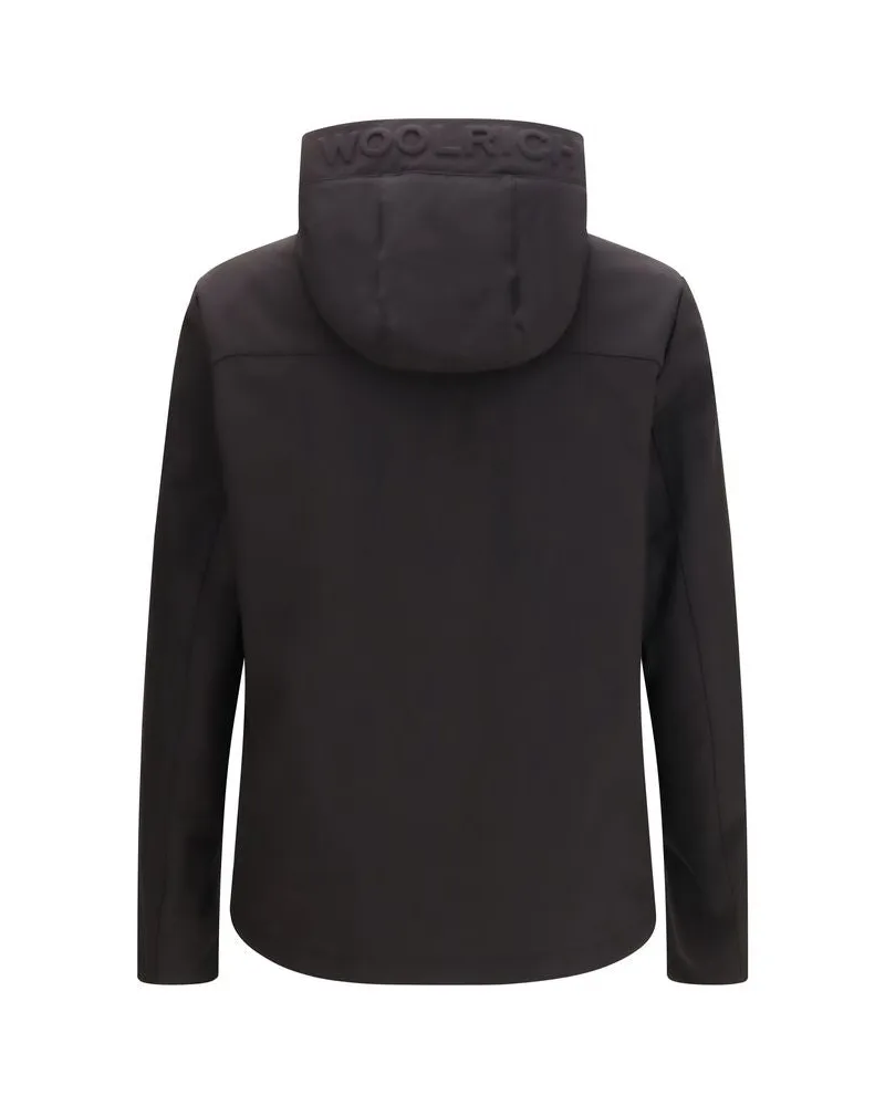 Woolrich Men's Black Polyester Shell Jacket Clothing Black