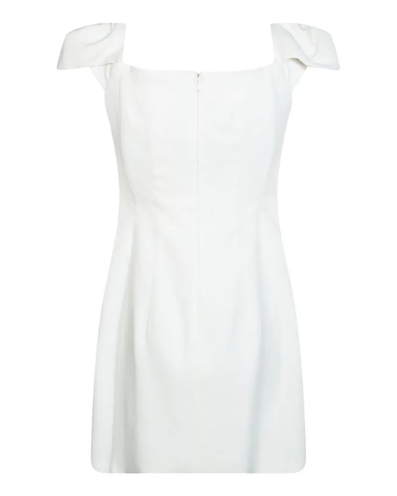 Elisabetta Franchi Off-Shoulder Ring Hardware Dress — White White